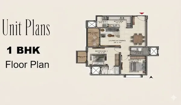 Featured Image of Prestige Sonnenahalli 1 BHK Floor Plan