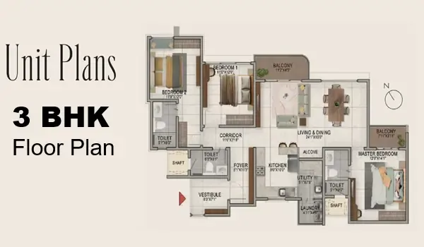 Featured Image of Prestige Sonnenahalli 3 BHK Floor Plan
